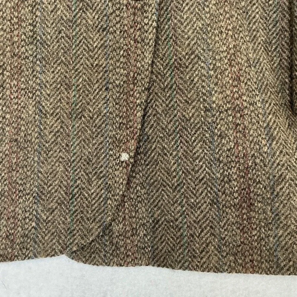 Imperial by Haggar Blazer Mens 46L‎ Brown Wool Herringbone Striped Sport Coat - Picture 3 of 11